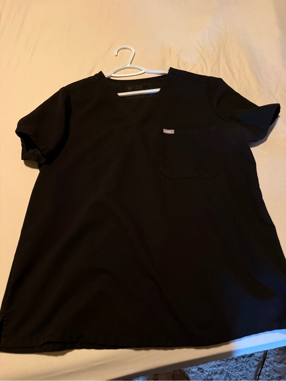 Figs Black Scoop-Neck Medical Top